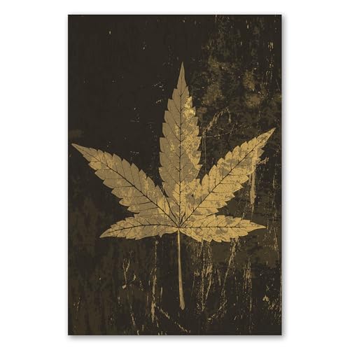 Postereck - 1820 - Hanfblatt, Pflanze Hanf Marihuana Rausch Kiffen - Spruch Schrift Wandposter Fotoposter Bilder Wandbild Wandbilder - Poster - DIN A4-21,0 cm x 29,7 cm