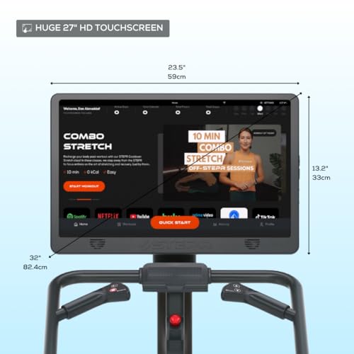 Image of STEPR+ Stair Master with 27 inch Touchscreen with Streaming Platforms | For Home Use, 140 SPM, 5.2 inch Step Height, 375 lb Capacity Stair Stepper Machine