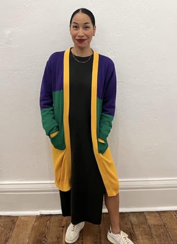 Purple, Green, Gold Adult Unisex Rugby Cardigan Sweater4