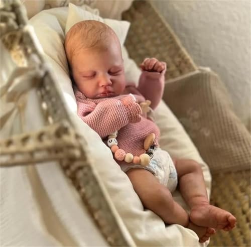 Anano Real Baby Mädchen Reborn Babypuppen Silikon Ganzkörper 20 Zoll Lebensechte Neugeborene Babypuppe Gewichtete Realistische Silikon Babypuppen Anatomisch Korrekte Baby Kleinkind Puppe – Bild 7