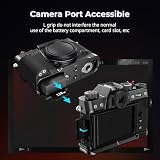 SMALLRIG Uchwyt X-T30 III/X-T30 II/X-T30 w kształcie litery L do aparatu FUJIFILM, wbudowana płytka szybkiego montażu do Arca, otwory 1/4"-20, lekki, ergonomiczny silikonowy uchwyt(czarny) - 5663