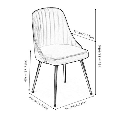 SJIALEN 1/2/4/6pcs Metal Legs Living Room Chairs,for Office Lounge Dining Kitchen Bedroom Velvet Reception Chair Household Desk Chair Kitchen Chair (Color : Blue, Size : 4pcs)