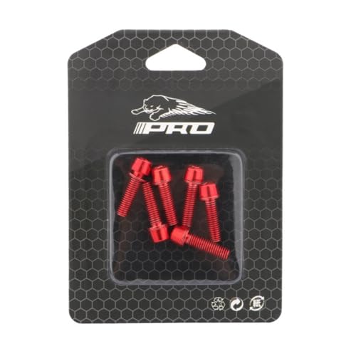 NELboNs Bike Stem Bolts, Red, 6PCS M5x18mm