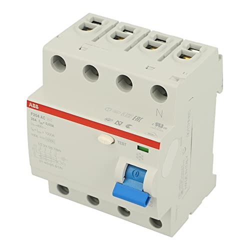 F204AC-25/0.03 | 2CSF204001R1250 | F204AC-25/0.03 | ABB Residual Current Circuit Breaker, 4 Pole, AC Type, 25A, 30MA