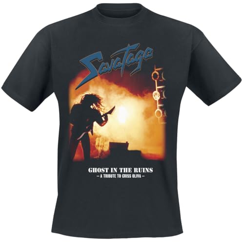 Photo de Savatage Ghost in The Ruins Homme T-Shirt Manches Courtes Noir M 100% Coton Regular/Coupe Standard