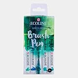 Ecoline Liquid Watercolor Brush Pen, Set of 5 - Green Blue (11509909)