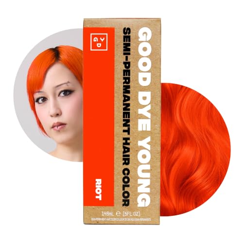 Good Dye Young Semi-Permanent Orange Hair Dye, 5 FL OZ, Riot, Vegan