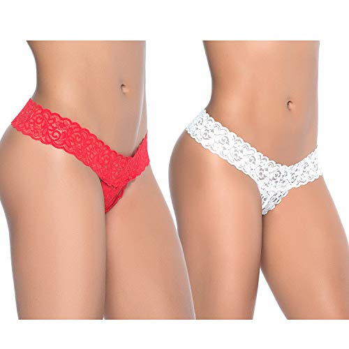 Image of MYZA Womens Microfibre Floral Lace Low Rise G String Thong Panty for Women /Girls
