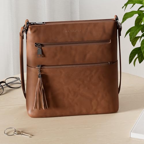 Image of MASINTOR Crossbody Purses for Women, Multi Pocket Casual Crossbody Bag, Adjustable Strap Shoulder Bag with Tassel