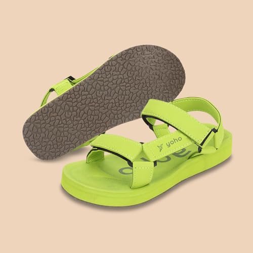 Image of YOHO EVA Sandals for Women | EVA sole | Comfortable cushioned sole with TPR base | Lightweight | Soft skin friendly straps | Adjustable straps | Velcro closure | Vibrant colour options