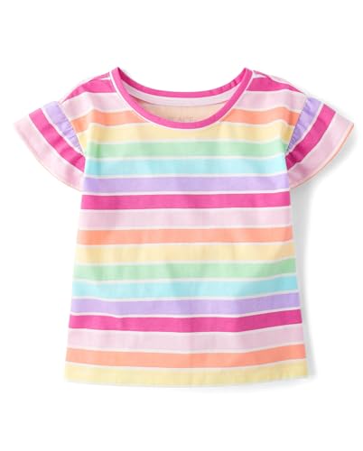 Image of The Children's Place Girls' Short Sleeve Ruffle Print Top