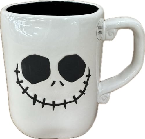 Rae Dunn Disney Jack Skellington Ceramic Coffee Mug - White with Jack & Smiley Face