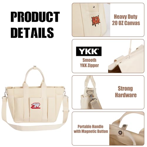 Rough Enough Crossbody Laptop Tote Bag for Women Men Heavy Duty 20 oz Canvas Work Tote 27L Large Capacity Padded 14 Inch Laptop Compartment Travel Business4