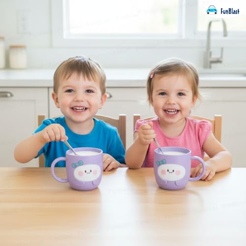 Image of FunBlast Milk Mug for Kids - 350 Ml; Unbreakable Mug for Kids, Milk Mugs for Kids Unbreakable - Milk Drinking Cup for Kids (Purple2)