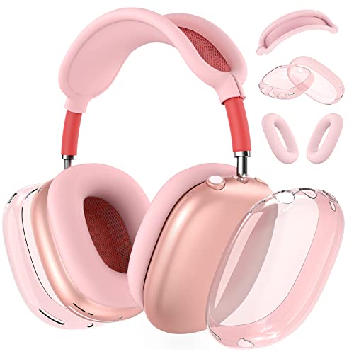 Silicone Case Cover for AirPods Max Clear Soft TPU Ear Cups/Pad/Headband Cover