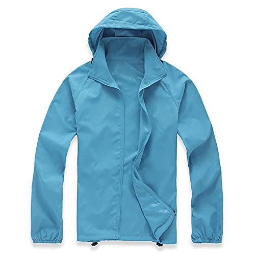 Ymosrh Men's Travel Rain Jacket Waterproof Windbreaker Lightweight Packable Coat with Hood for Outdoor Hiking, XS-3XL