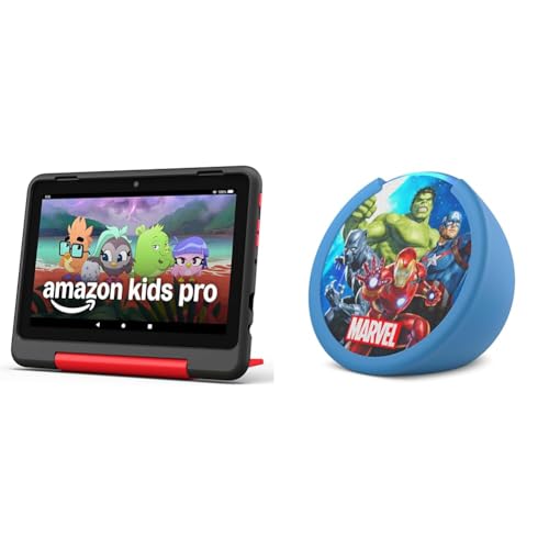 Amazon Kids Entertainment Device Bundle Including Fire HD 8 Kids Pro Tablet (32GB, Marvel Avengers) + Echo Pop Kids (Marvel Avengers) - image 1