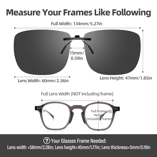 Image of Goiteia Polarized Flip up Clip on Sunglasses over Prescription Glasses for Men Women-Upgraded No Blue Glare