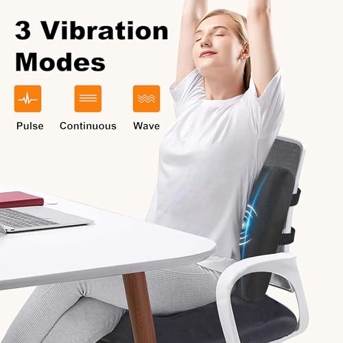 CILI Lumbar Support Pillow for Office Chair, Heated Back Support Pillow with Vibration, Back Massager for Chair, Back Rest Cushion Pillow for Desk Chair Sofa, Gifts for Mom Dad Women Men - Image 6