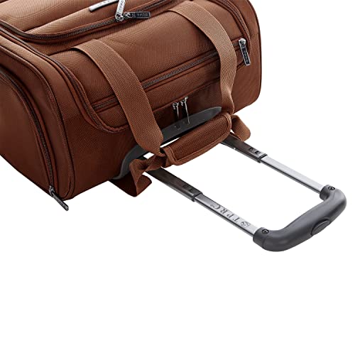 Image of TPRC 15 inch Underseat Carry-On Luggage Airline Approved Personal Item with USB Charging Port, Brown