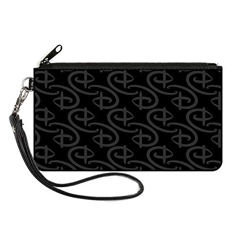 Buckle-Down Women's Standard Zip Wallet Disney Signature D Small, Black, 6.5