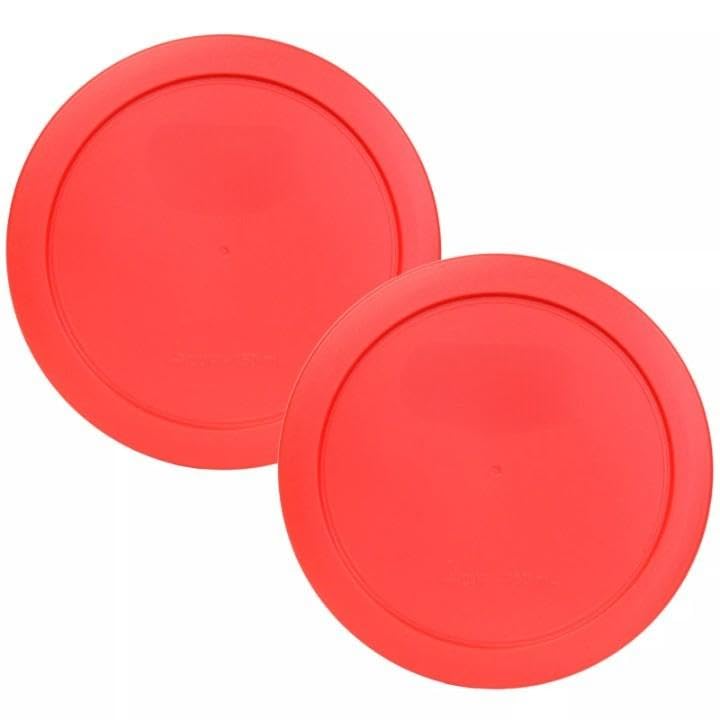 For 6 Red Round Plastic Cover Lid 2 Pack for 4 Cup Glass Bowl