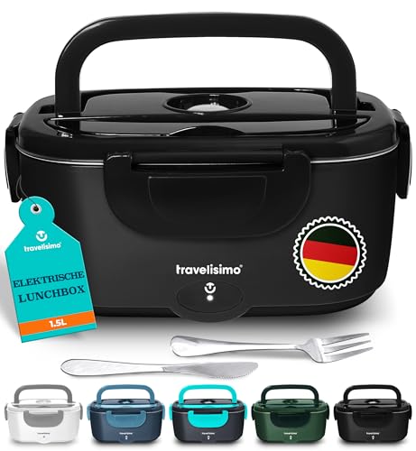 TRAVELISIMO Elektrische Lunchbox 80W Beheizbare Lunchbox, 1,5L Heat Box...