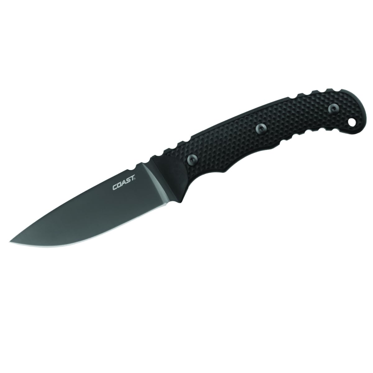 COAST® F402 4" Stainless Steel Blade Fixed Blade Knife, Sheath Included,Black
