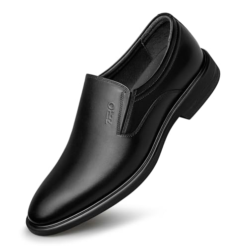 ZRO Men's Classic Oxford Dress Shoes - Business Casual Slip on Leather Shoes