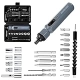 XIOOHXBS Electric Screwdriver 3.6V，Mini Cordless Power Screwdriver Set, Precision Bits with 250 RPM Powerful Motor,LED Lights,Portable Toolbox for Electronics Appliances Repairs