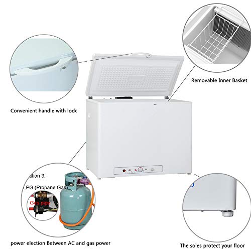 SMETA 110V LPG Propane Gas Absorption Gas Chest Freezer, 7.1 Cu Ft,White