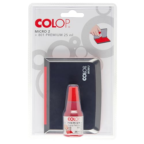 Colop 151306 Stempelkissen Micro 2 + Farbe 801 rot, 70 x 110 mm