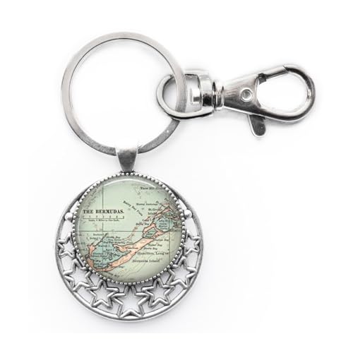 Bermuda map Keychain,Bermuda map Key Ring,Bermuda Keychain,Bermuda Key Ring,traveler's gift,A0024