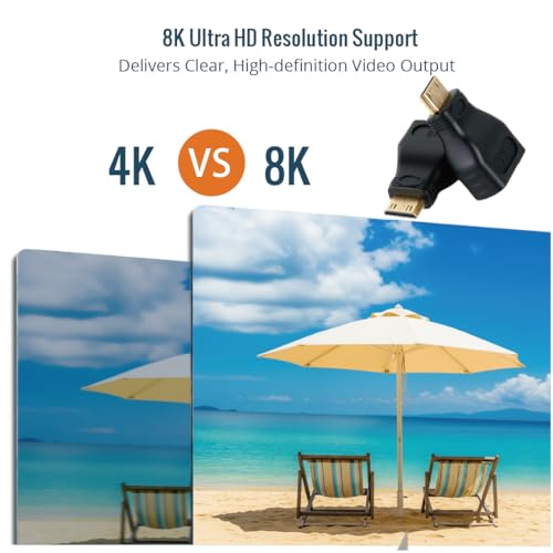 Adaptador Mini HDMI a HDMI 8K Tecmojo 2 unidades miniatura 6