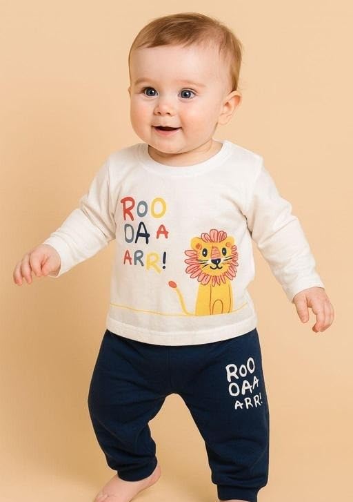Image of Baby Unisex Printed Cotton Clothing Set| Comfortable, Breathable, Lightweight, Skin Friendly|SL 257