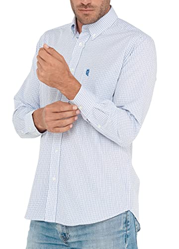 El Búho Nocturno - Camisa Hombre con Bolsillo Fácil Planchado Suavidad Sensacional Azul 39% bambú 61% poliéster Talla 5 (XL)