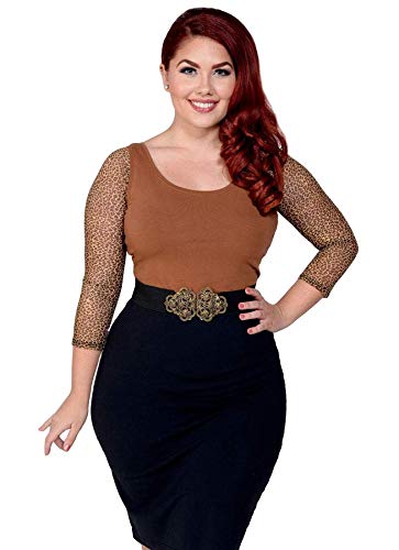 Sleevey Wonders Basic 3/4 Length Leopard Mesh (Large, Leopard)