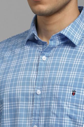Image of Louis Philippe Men's Slim Fit Premium Cotton Easy Care, Soft Handfeel Full Sleeve Checks Casual Shirt