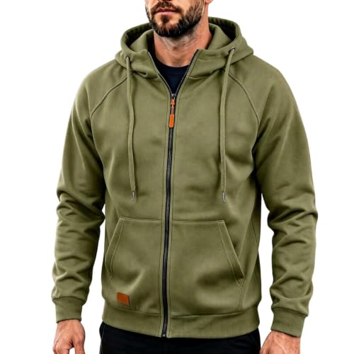 Mens Full Zip Hoodie Drawstring Kangaroo Pockets Casual Travel Sweatshirt - image 7