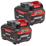 TENMOER 2 Pack DCB120 6.0Ah Battery Compatible with Dewalt 12V Max Battery DCB126 DCB127 Higher Capacity