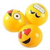 Fun Central 12 Packs - 12 Inches Inflatable Emoji Beach Balls Party Favors for Kids & Adults -...