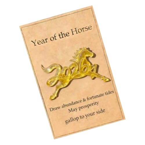 De Año Del Caballo,Recuerdo Acrílico 2D,Tarjeta de Inspiración para Año Nuevo - para Adolescentes Adultos Estudiantes en Casa Viaje a la Oficina en