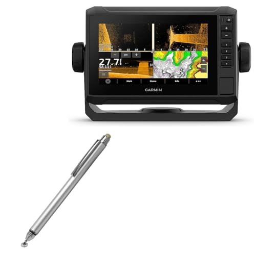 BoxWave Stylus Pen Compatible with Garmin echoMAP UHD2 74sv - DualTip Capacitive Stylus, Fiber Tip Disc Tip Capacitive Stylus Pen - Metallic Silver