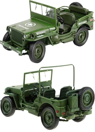 Image of Magicwand 1:18 Scale Die-Cast ⦗Willlys Tactical Jeeep⦘ with Openable Bonnet,Roof,Front Windscreen & Working Steering ⦗Pack of 1⦘