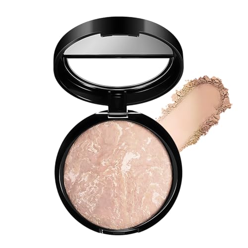 Pressed Powder, Mineral Powder Foundation for Mature Skin, Long-Lasting Baked Foundation, Medium Coverage for Uneven Skin Tone, 75g (3 Light Beige)
