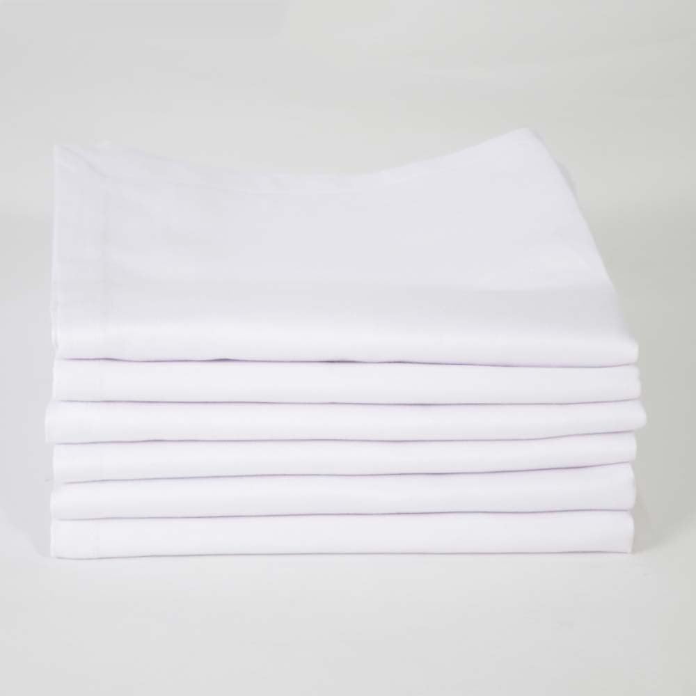 10XDIEZ Pack 6 manteles satén Blanco hostelería (Blanco - 150x150cm)