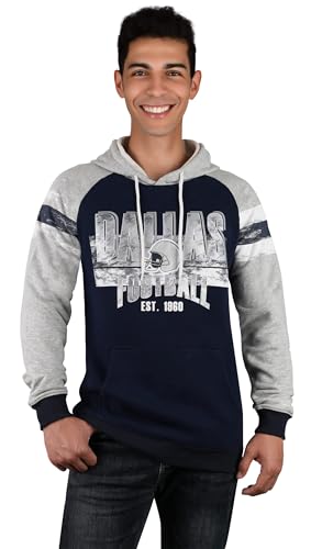 Mens City Classic Football Fans Soft & Warm Sweatshirt Hoodie Pollover - Navy & Grey3