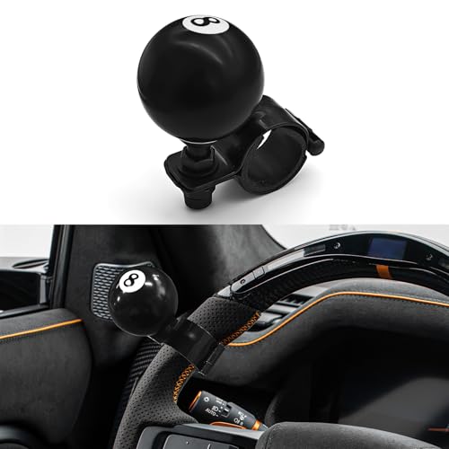 HQRNYP 8 Ball Steering Wheel Knob Spinner, Suicide Knob, Heavy Car Turning Suicide Spinner Handle, Universal 360 Degrees Rotation Steering Wheel Accessories Compatible with Most Vehicles (1PCS)