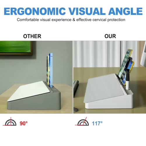 Image of Primechoice Tabletop Smart Desk Buddy Desktop Whitebord Easel for Home Office, Studdy and Home School Teacher Supplies Grey