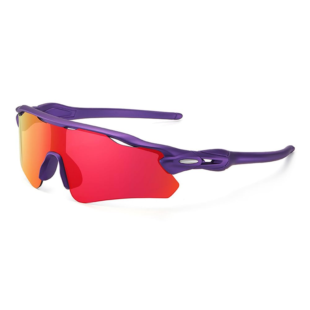 hermaner Semi-Rimless Sports Sunglasses Mens Women UV400 Protection Irregular One Coated Lens Windproof Goggles Personality Sunnies Cycling Running Skiing Mountaineer